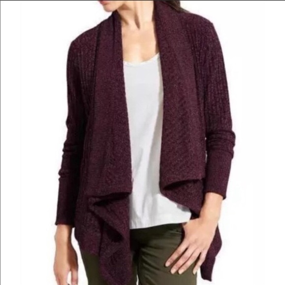 Athleta Tiburon Wrap Cardigan Sweater Ribbed Sz M - Picture 1 of 13